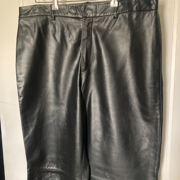Vintage Nine West Black Leather Pants So Soft! Women's Size 14 - Picture 2 of 9